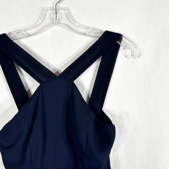Lulus Small Dress Navy Blue Maxi Floor Length Sleeveless Chiffon Zip Lined‎ 184 - Picture 6 of 8